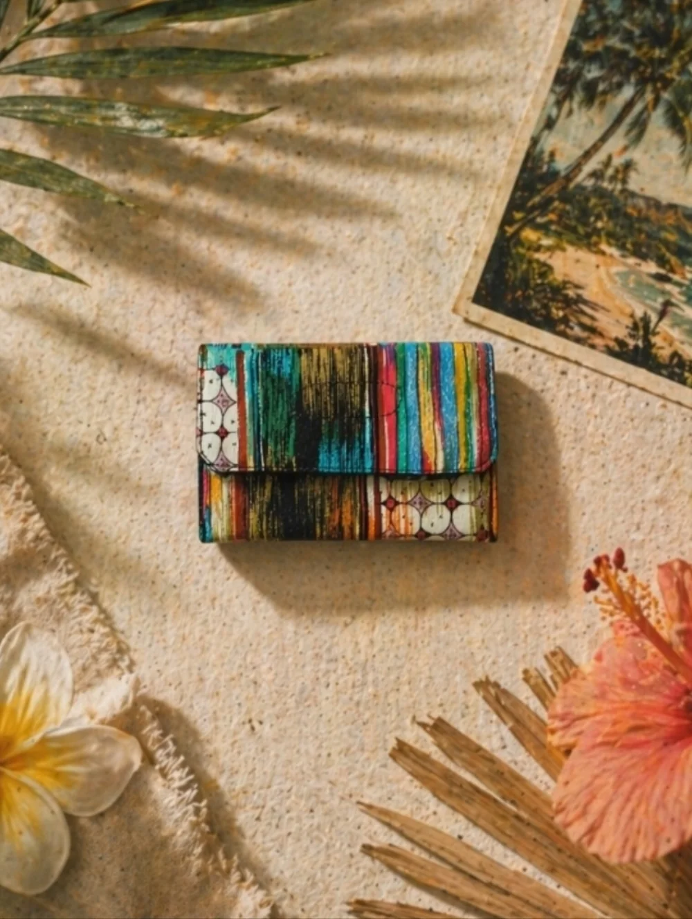 NWT Handmade Bold Colorful Striped Wallet - Multicolor